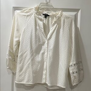 Banana Republic Cream Eyelet Blouse